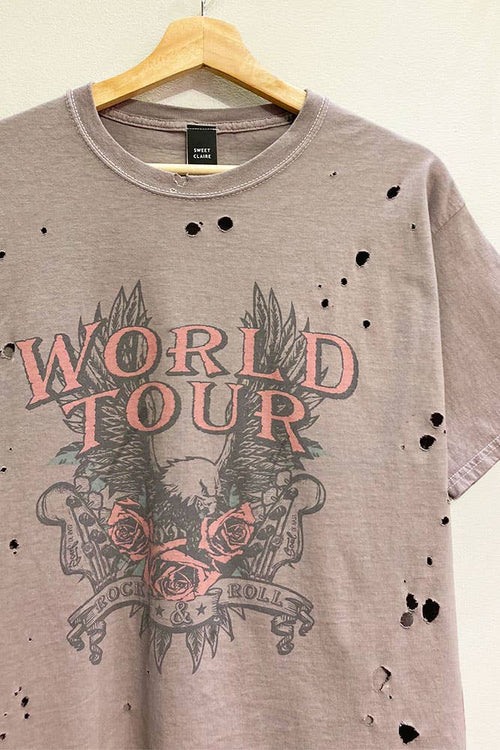 World Tour Distressed Tee