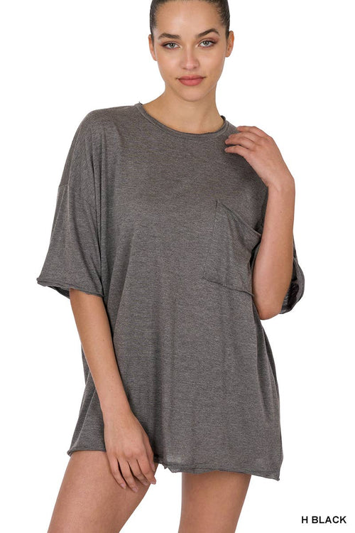 Oversized Front Pocket Boyfriend Tee