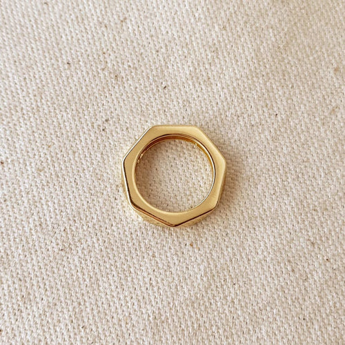 18k Gold Filled Faceted Band Ring