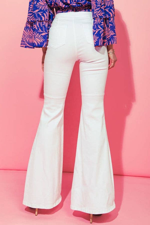 White Flaired Denim Pant