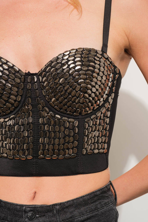 Crop Studded Corset Cami