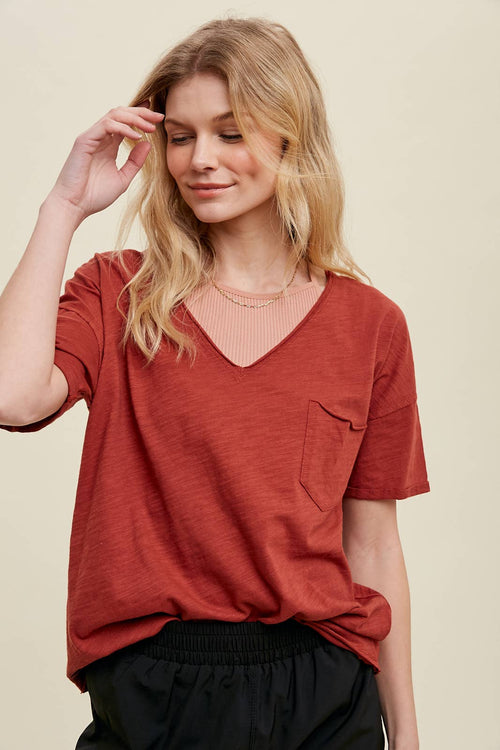 Brick Cotton knit top