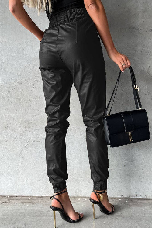 Leather High-Waist Skinny Pants