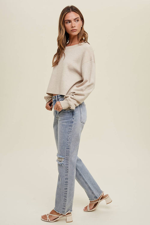 RELAXED CROP SWEATER