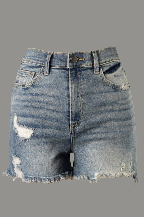 High waisted denim shorts