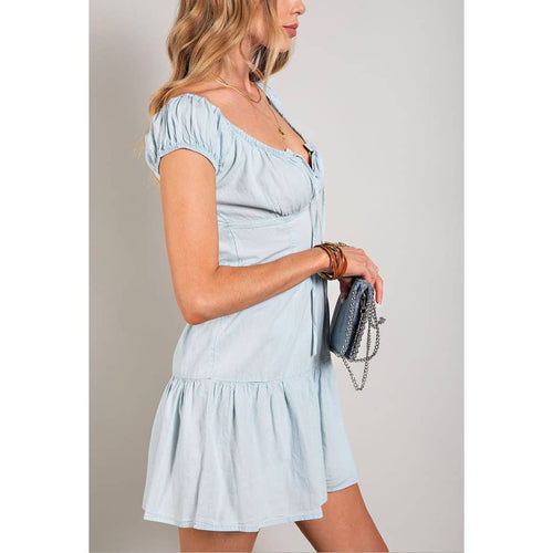 Light Denim Wash Mini Dress