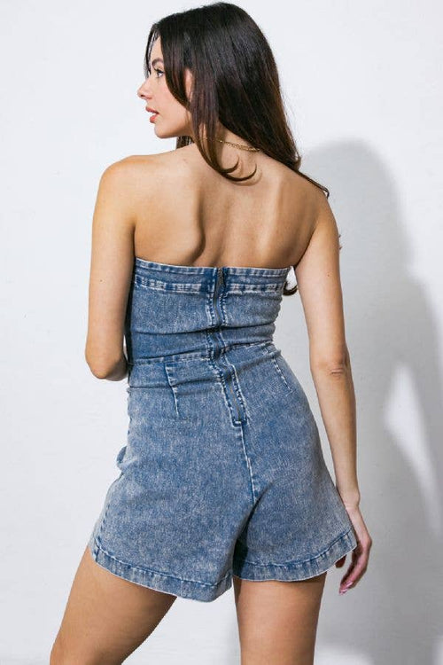 Acid Washed Romper