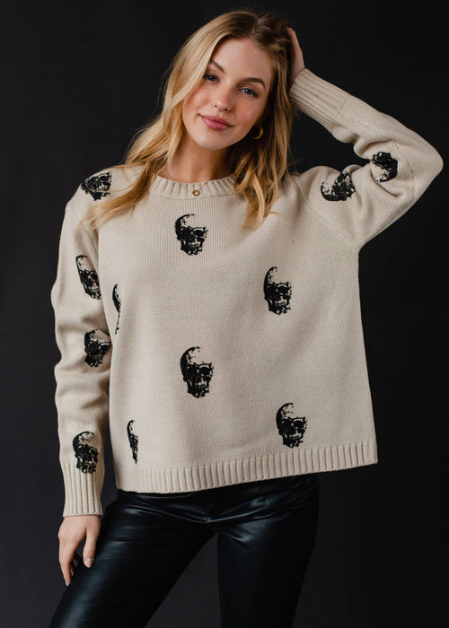 Tan Skull Sweater