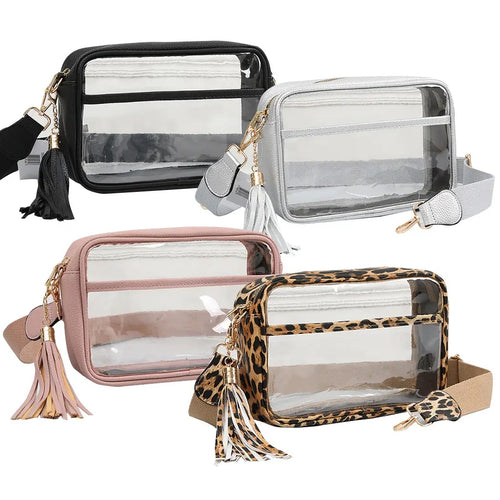 Solid Outline Clear Cross Body Bag