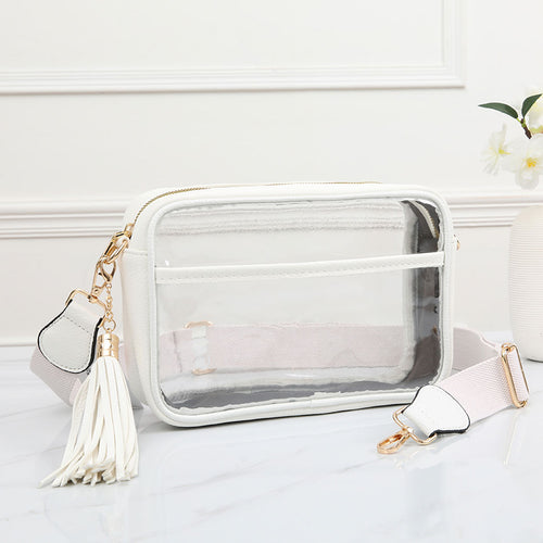 Solid Outline Clear Cross Body Bag