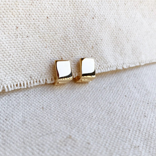 24K Gold Filled Square Clicker Earrings