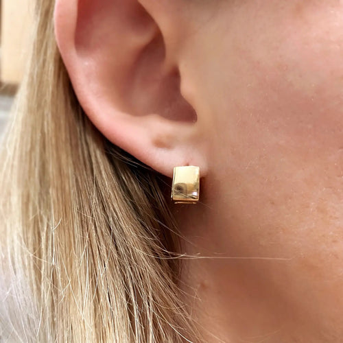 24K Gold Filled Square Clicker Earrings