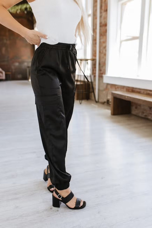 Jovie Satin Drawstring Pants