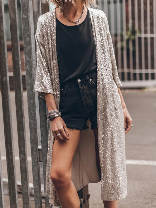 Sequin Open Front Duster