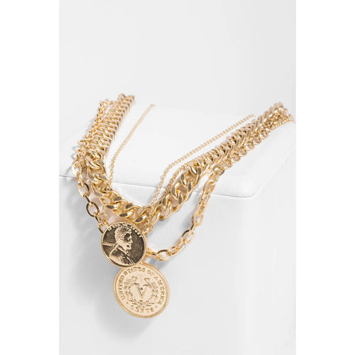 Sikka Coin Layered Chain Necklace