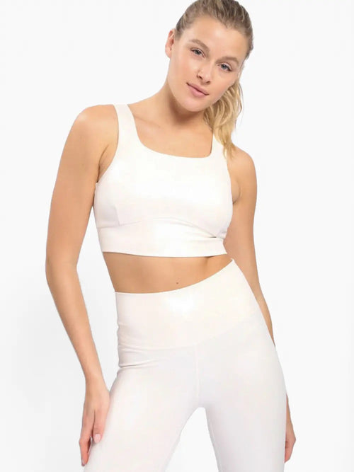 Ivory Foil Sports Bra