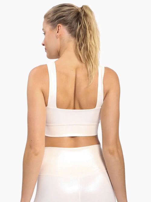 Ivory Foil Sports Bra