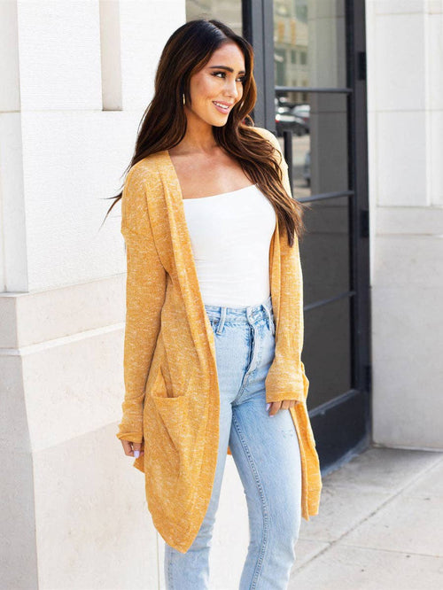 Yellow Knit Lightweight Cardigan