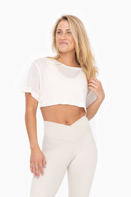 TENCEL Semi Sheer Flow Cropped Top